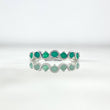 Anillo Eslalon 1.4gr / T5 1/4 / Esmeraldas 17pts Oro Blanco (Joya) ©