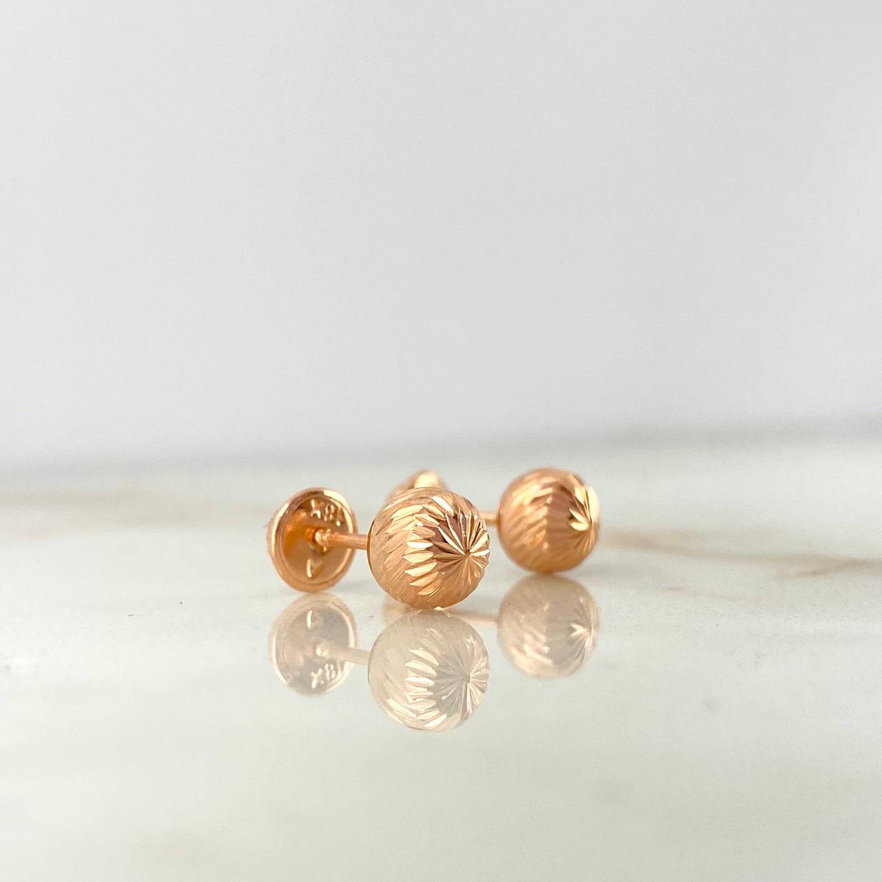 Topos Bola Diamantada 0.7g / 6mm Oro Rosa 18K