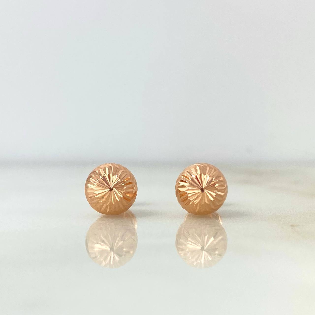 Topos Bola 0.9gr / 7mm Diamantadas Oro Rosa 18K &