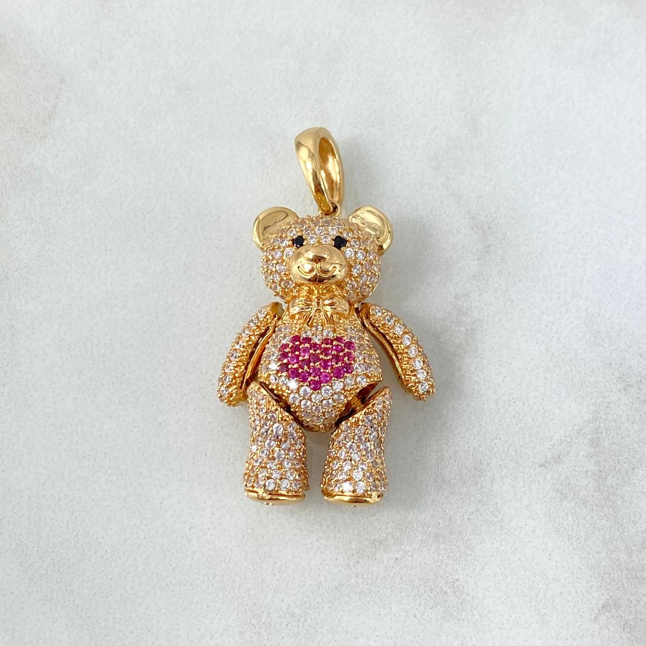 Dije Oso Articulado Corazón 8.2gr / 3.5cm / Oro Amarillo 18K