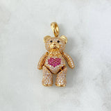 Dije Oso Articulado Corazón 8.2gr / 3.5cm / Oro Amarillo 18K
