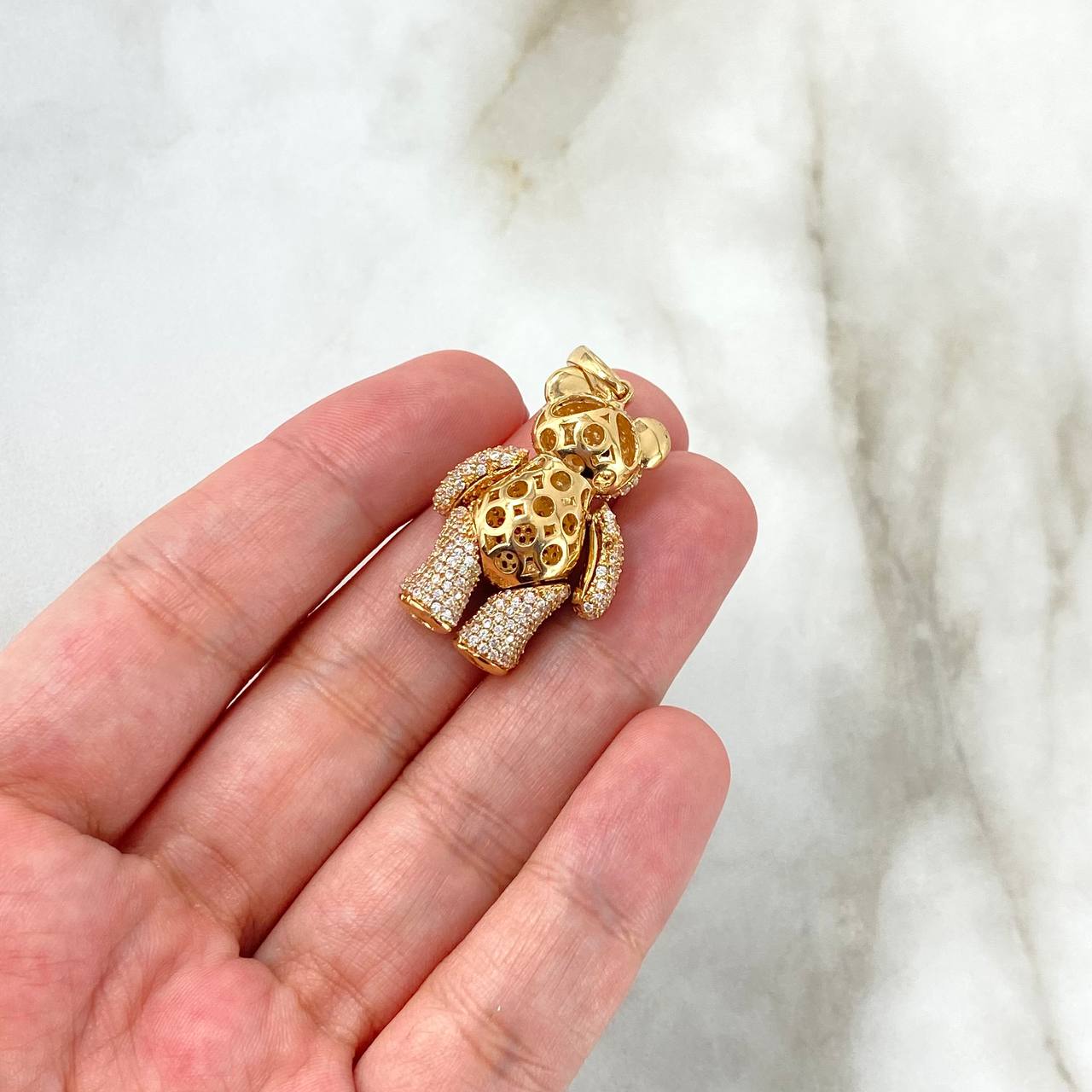 Dije Oso Articulado Corazón 8.2gr / 3.5cm / Oro Amarillo 18K