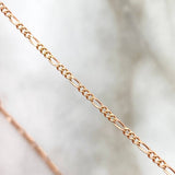 Cadena Figaro 1.4g / 44.9cm / 1.5mm Oro Rosa 18K