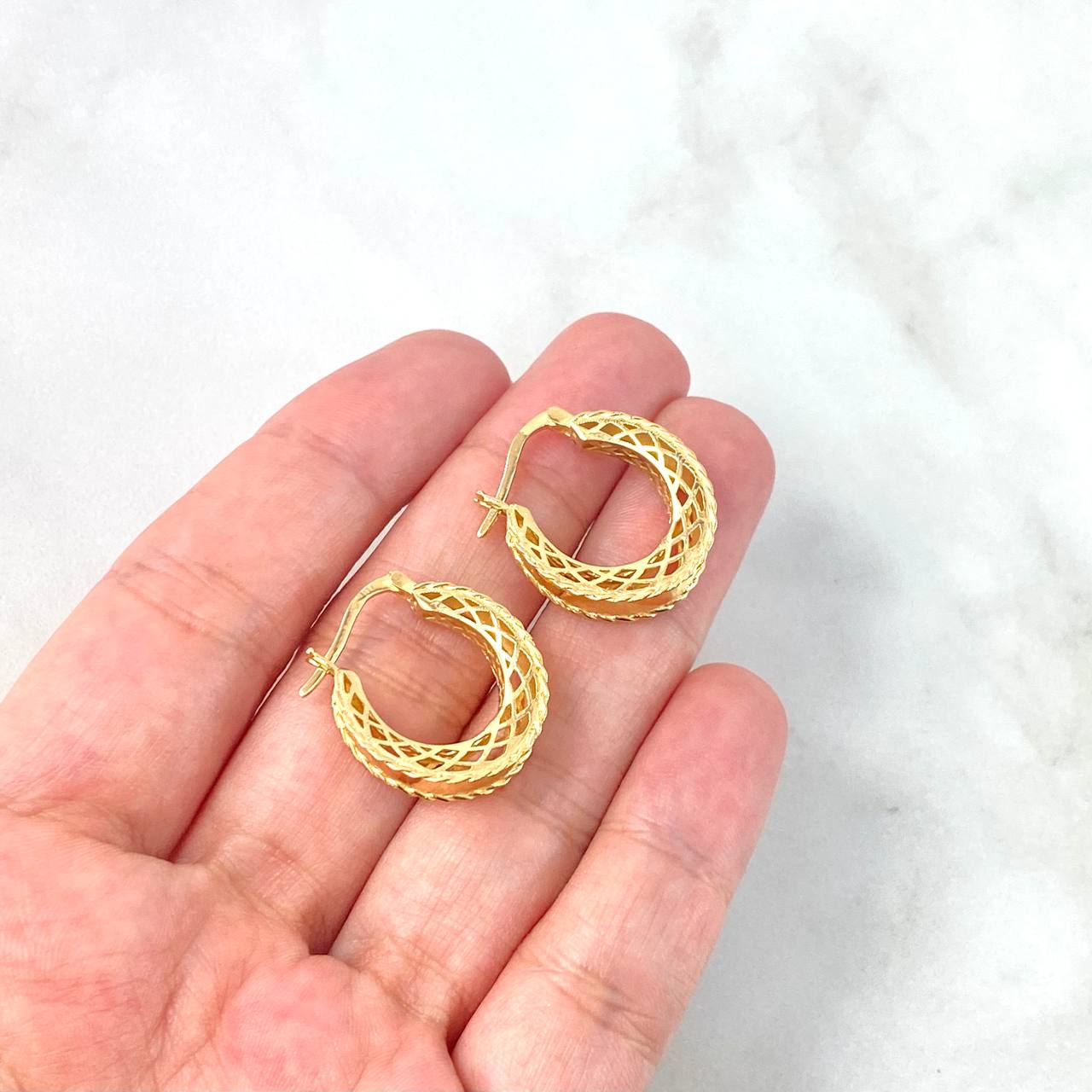 Candongas Ezio 4.5gr / 2.1cm / Filigarana Lateral Oro Amarillo
