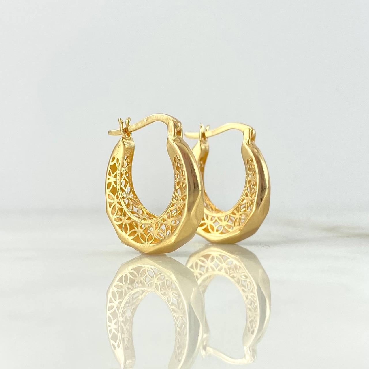 Candongas Daphy 3.55gr / 2.1cm / Filigarana Lateral Oro Amarillo