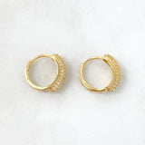 Candongas Basteadas 3.35gr / 1.4cm / Circones Blancos Oro Amarillo