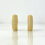 Candongas Basteadas 3.35gr / 1.4cm / Circones Blancos Oro Amarillo