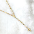 Rosario Virgen Milagrosa 11.95gr / 55cm / 3.5mm - 4mm Bolas Lisas - Cilindros Diamantados - Cruz Lisa Tres Oros