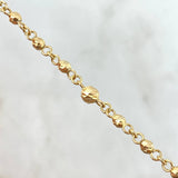 Rosario Virgen Milagrosa 10.5gr / 45cm / 3mm - 4 mm Bolas Diamantadas - Cruz Templaria Circones Blancos Oro Amarillo *