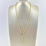 Rosario Virgen Milagrosa 10.8gr / 55cm / 3mm - 4 mm Bolas Lisas - Cilindros Diamantados - Cruz Lisa Oro Amarillo