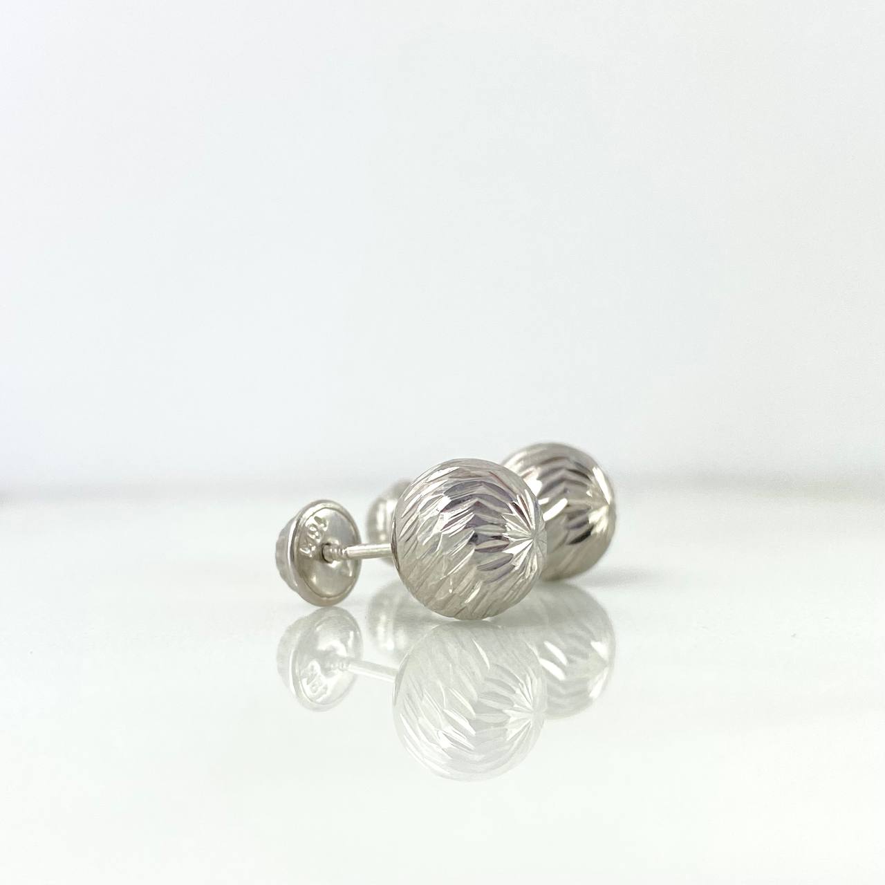Topos Bola 8mm 0.95gr / Lisa Oro Blanco 18K