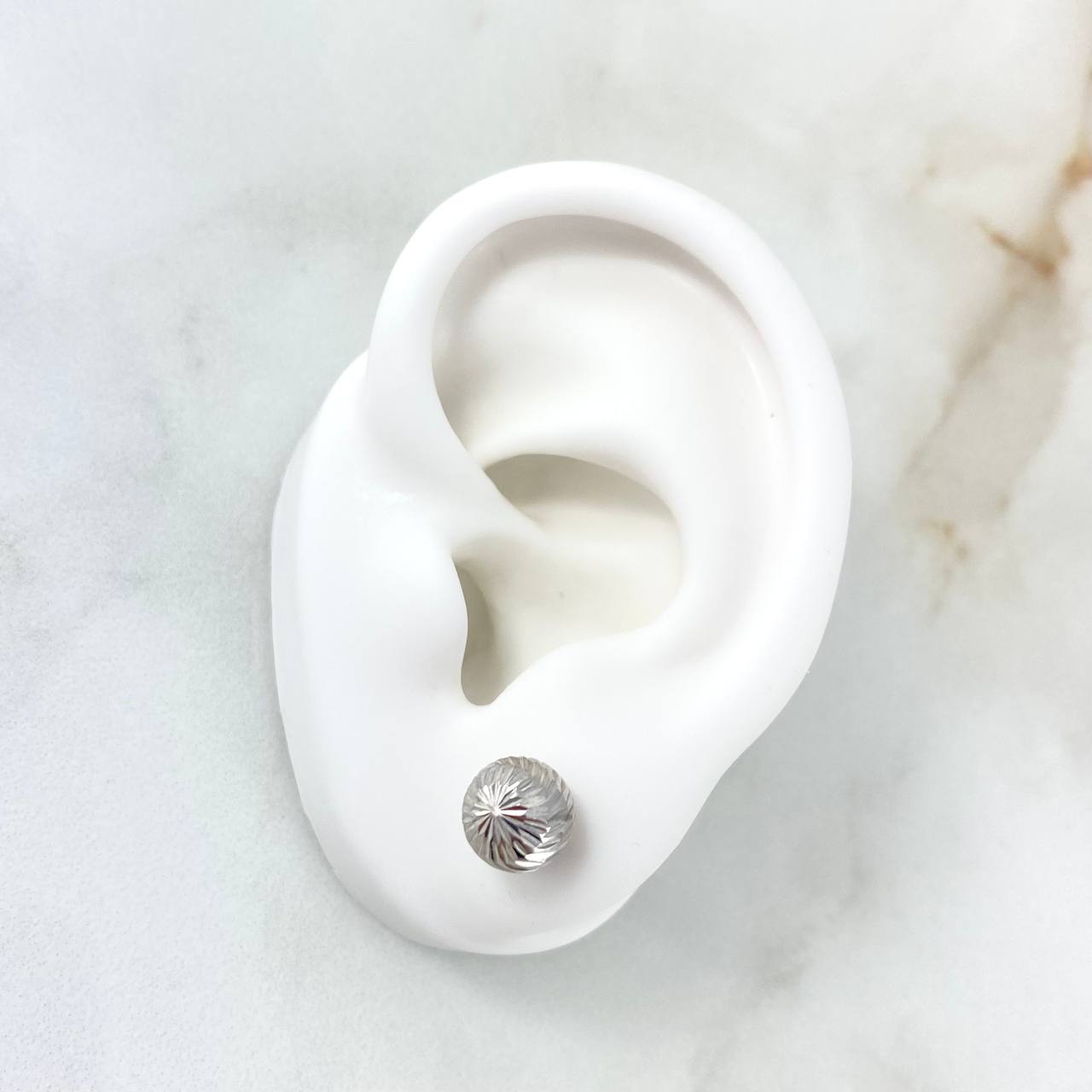 Topos Bola 8mm 0.95gr / Lisa Oro Blanco 18K