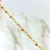 Rosario Virgen Milagrosa 11.15gr / 55cm / 3.5mm - 4mm Bolas Lisas - Cilindros Diamantados - Cruz Lisa Oro Amarillo *