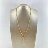 Rosario Virgen Milagrosa 11.15gr / 55cm / 3.5mm - 4mm Bolas Lisas - Cilindros Diamantados - Cruz Lisa Oro Amarillo *