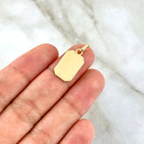 Dije Placa RH Rectangular 1.8gr / 2.2cm / Oro Amarillo