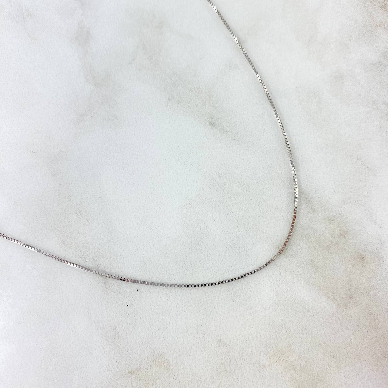 Cadena Veneciana 1.4gr / 40cm / 0.7mm Oro Blanco +3 *