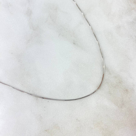 Cadena Veneciana 2.1gr / 40cm / 0.9mm Oro Blanco +3 18K *