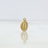 Dije Virgen Guadalupe 0.35gr / 1.5cm / Troquelado Ovalado Oro Amarillo
