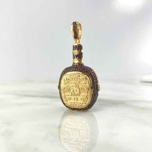 Dije Botella Buchanan's 22.75gr / 4.8cm / Circones Naranajados Oro Amarillo ©