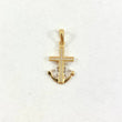 Dije Ancla Timon 2.65gr / 3.4cm / Circones Blancos Dos Oros Amarillo Blanco