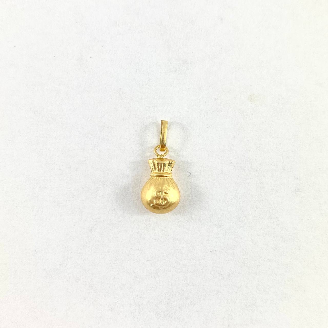 Dije Bolsa de Dinero 0.45gr / 1.8cm / Troquelada Oro Amarillo *