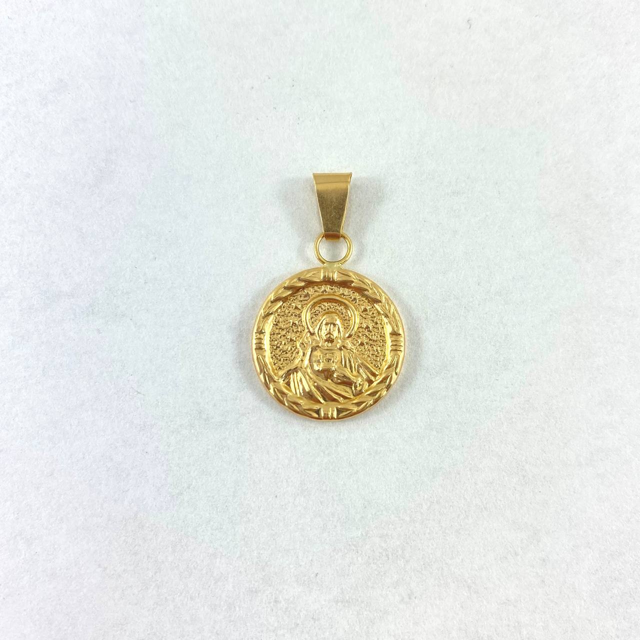 Dije Sagrado Corazón de Jesús 1.55gr / 2.7cm / Marco Trenzado Oro Amarillo