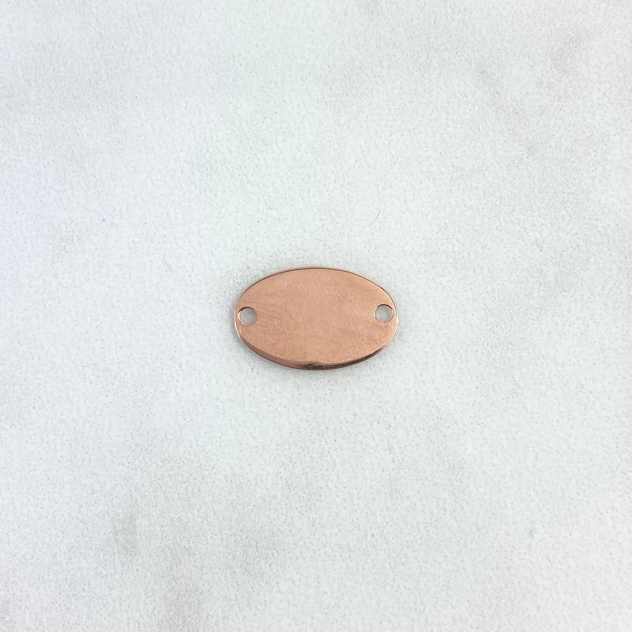 Herraje Placa Ovalada 0.7gr / 1.6cm-1cm / Oro Rosa