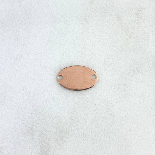 Herraje Placa Ovalada 0.75gr / 1.6cm-1cm / Oro Rosa