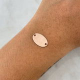 Herraje Placa Ovalada 0.7gr / 1.6cm-1cm / Oro Rosa