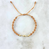 Pulsera Caqui San Rafael 0.9gr / 4mm Bolas Diamantadas 2 Und Oro Amarillo ©