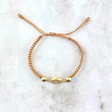 Pulsera Caqui San Benito 1.15gr / 6mm Bolas Lisas 2 Und Oro Amarillo ©