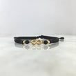 Pulsera Negra Infinito 0.45gr / 3mm Bolas Lisas 2 Und Oro Amarillo ©