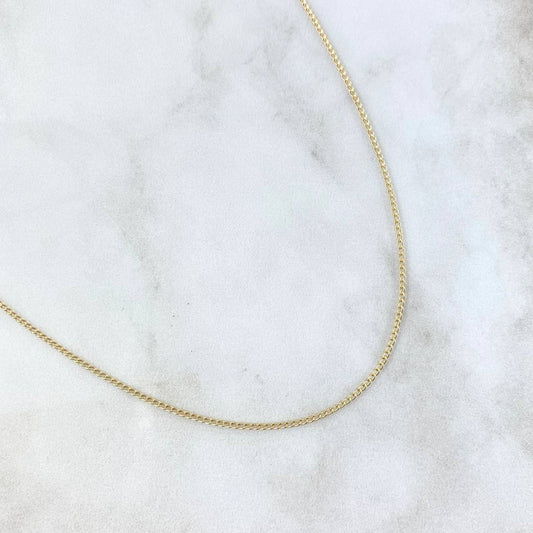 Cadena Cubana 1.3gr / 40cm / 1.4mm Oro Amarillo +1 (Oferta)