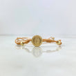 Pulsera Caqui Virgen Guadalupe 1.05gr / 3mm - 4mm Bolas Diamantadas 4 Und Oro Amarillo ©