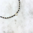 Choker Negro Corazón Silueta 0.85gr / 3mm Bolas Lisas 12 Und Oro Amarillo