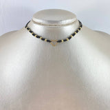 Choker Negro Corazón Silueta 0.85gr / 3mm Bolas Lisas 12 Und Oro Amarillo