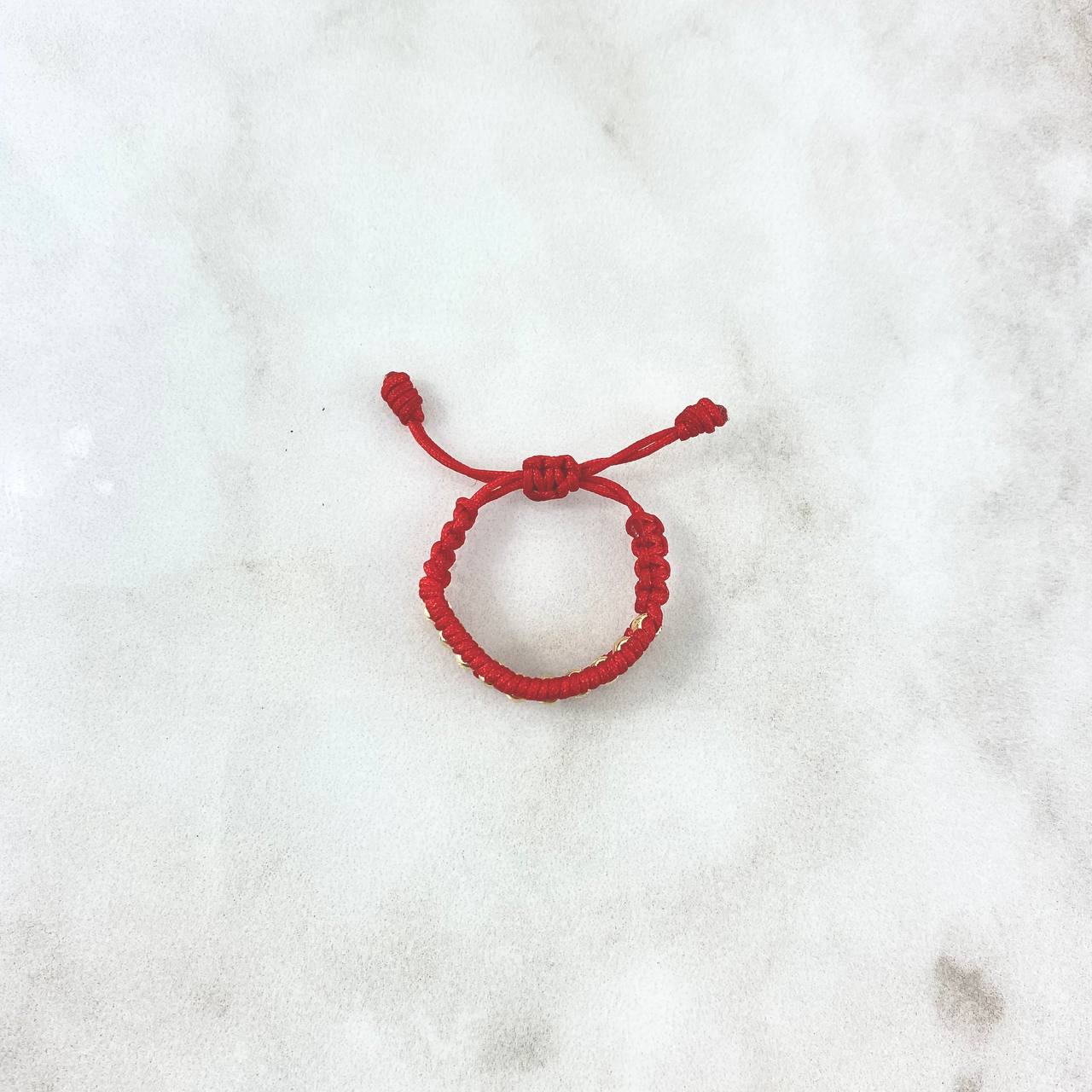 Anillo Rojo Carril 0.8gr / 3mm Bolas Diamantadas 10 Und Oro Amarillo ©