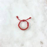 Anillo Rojo Carril 0.8gr / 3mm Bolas Diamantadas 10 Und Oro Amarillo ©