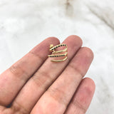 Piercing Cuatro Garras 1.7gr / 1.5cm / Circones Negros Oro Amarillo (Joya)