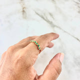 Anillo Eslalon 1.6gr / T7 3/4 / Esmeraldas 17pts Oro Amarillo (Joya)