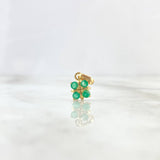 Dije Flor Regalo 1.15gr / 1.5cm / Esmeraldas 35pts Oro Amarillo (Joya) *