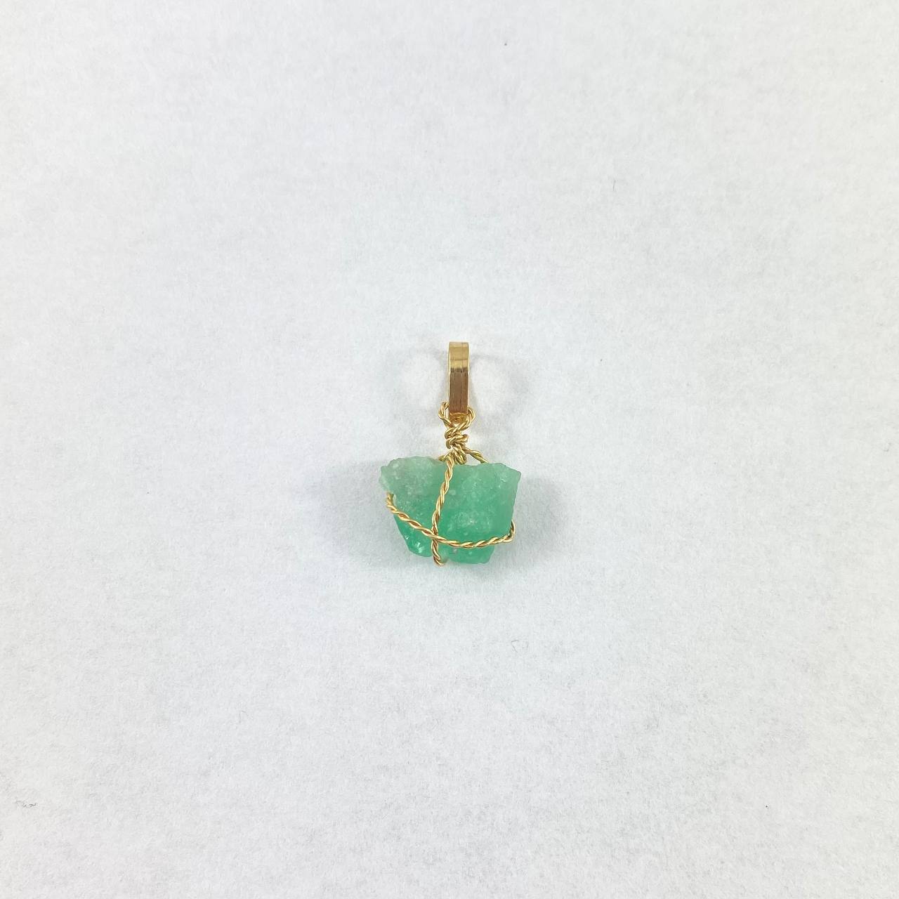Dije Morralla Esmeralda Mediana Oro Amarillo 18K (Joya) ©