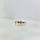 Anillo Puntos Entrelazados 2.2gr / T6 1/2 / Esmeraldas 12pts Oro Amarillo (Joya)