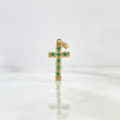 Dije Cruz Tronco 3.1gr / 3.2cm / Esmeraldas 21 Puntos Oro Amarillo (Joya)
