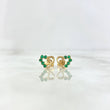 Topos Corazón Silueta 1.15gr / 0.9cm / Mitad Esmeraldas 20pts Broche Mariposa Oro Amarillo (Joya)