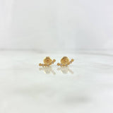 Topos Arco Flores 0.65gr / 1cm / Circones Blancos Oro Amarillo ©