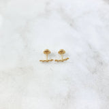 Topos Arco Flores 0.65gr / 1cm / Circones Blancos Oro Amarillo ©