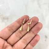 Candongas Lagrima Cuadriculadas 0.55gr / 2.5cm / Oro Amarillo