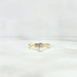 Anillo Solitario 1.75gr / T7 1/2 / Linea Curva Circon Blanco Oro Amarillo