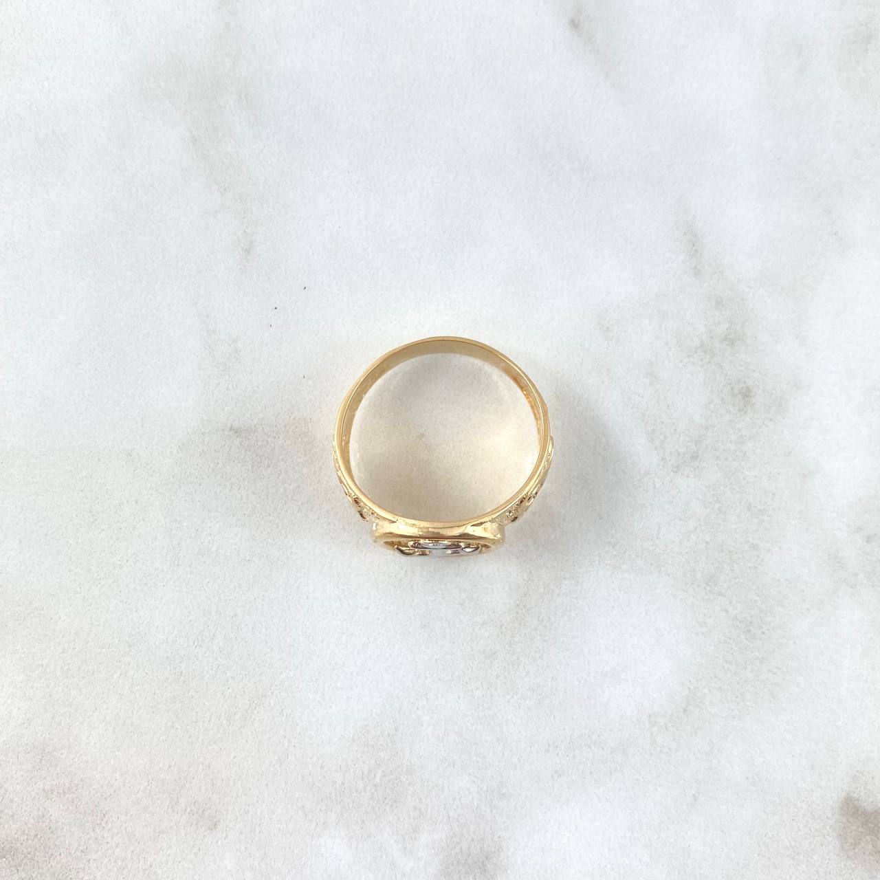Anillo Ancla 6.4gr / T11 / Dos Oros Amarillo Blanco